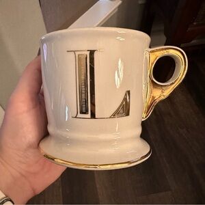 Anthropologie “L” monogram initial mug